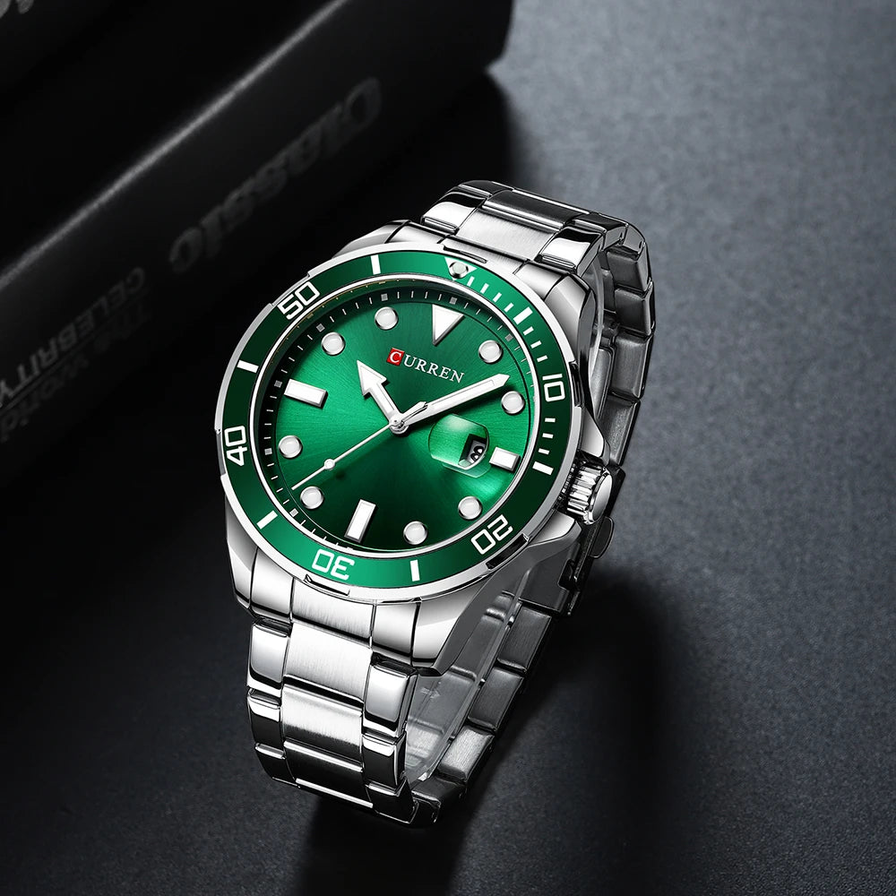 Fashion Business Mens Wristwatches Green