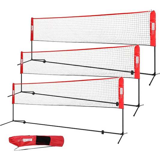 Height Adjustable Outdoor Badminton Net Set with Stand and Carry Bag