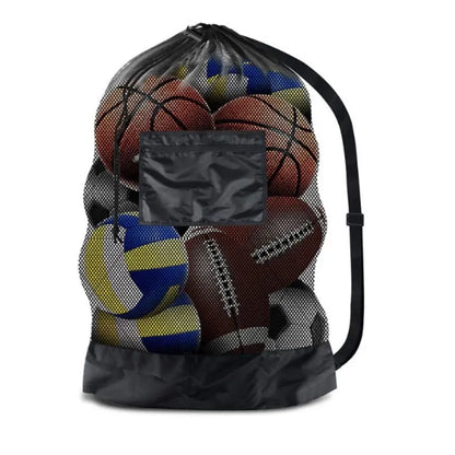 Large mesh sports bag with shoulder straps