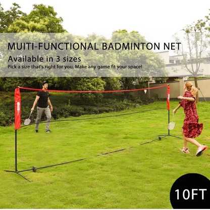 Height Adjustable Outdoor Badminton Net Set with Stand and Carry Bag