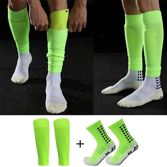 Grip Soccer Socks and Knee Pads Calf Sleeves