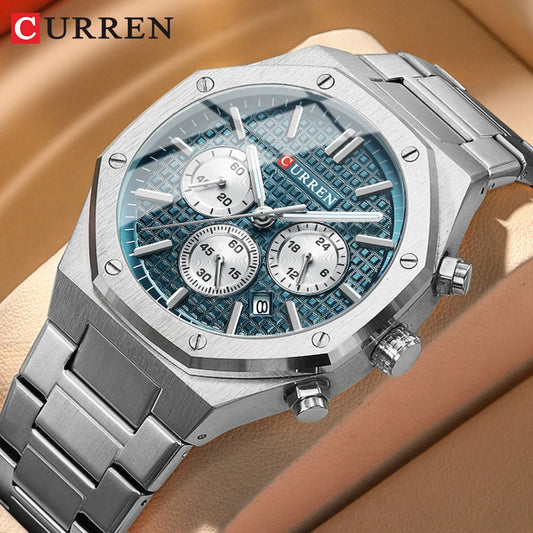 Fashion Casual Stainless Steel Band Quartz Wristwatches