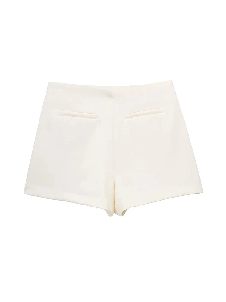 Women Fashion Pareo Style Shorts Skirts Vintage High Waist Side Zipper